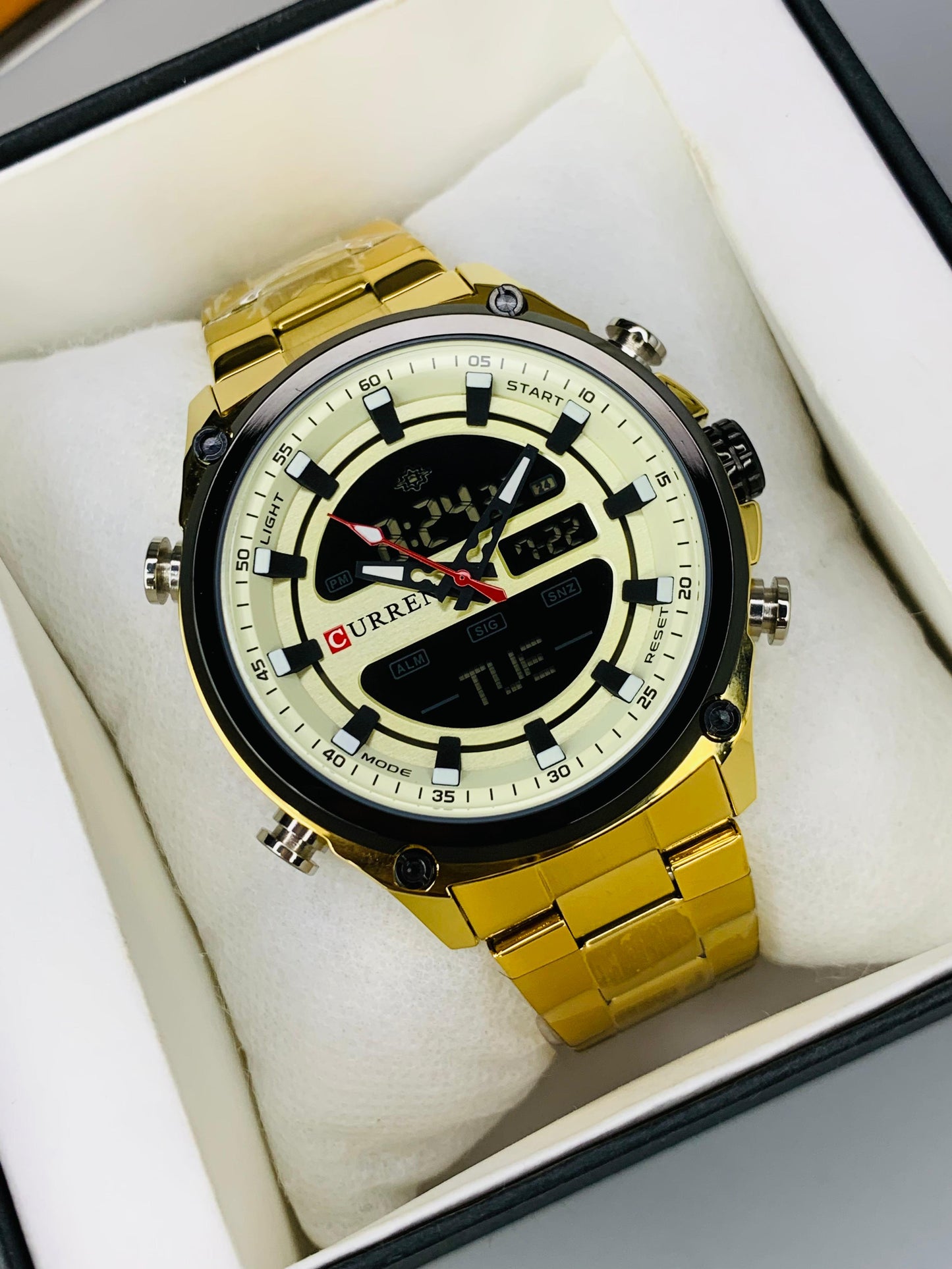 CURREN 8404 - Dual Time Analog And Digital Display Watch For Men's