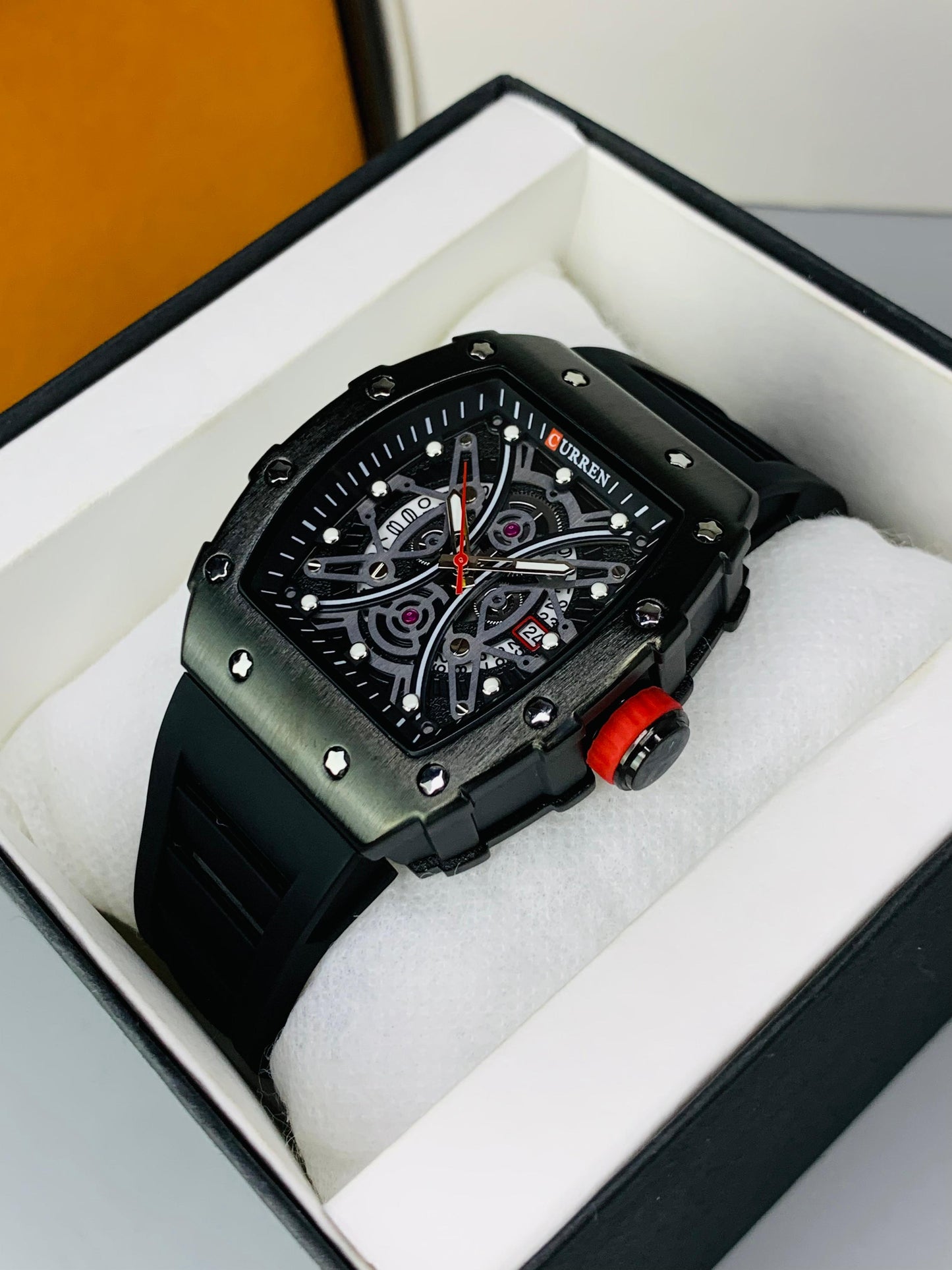 CURREN 8438 - Skeleton Watch For Men's