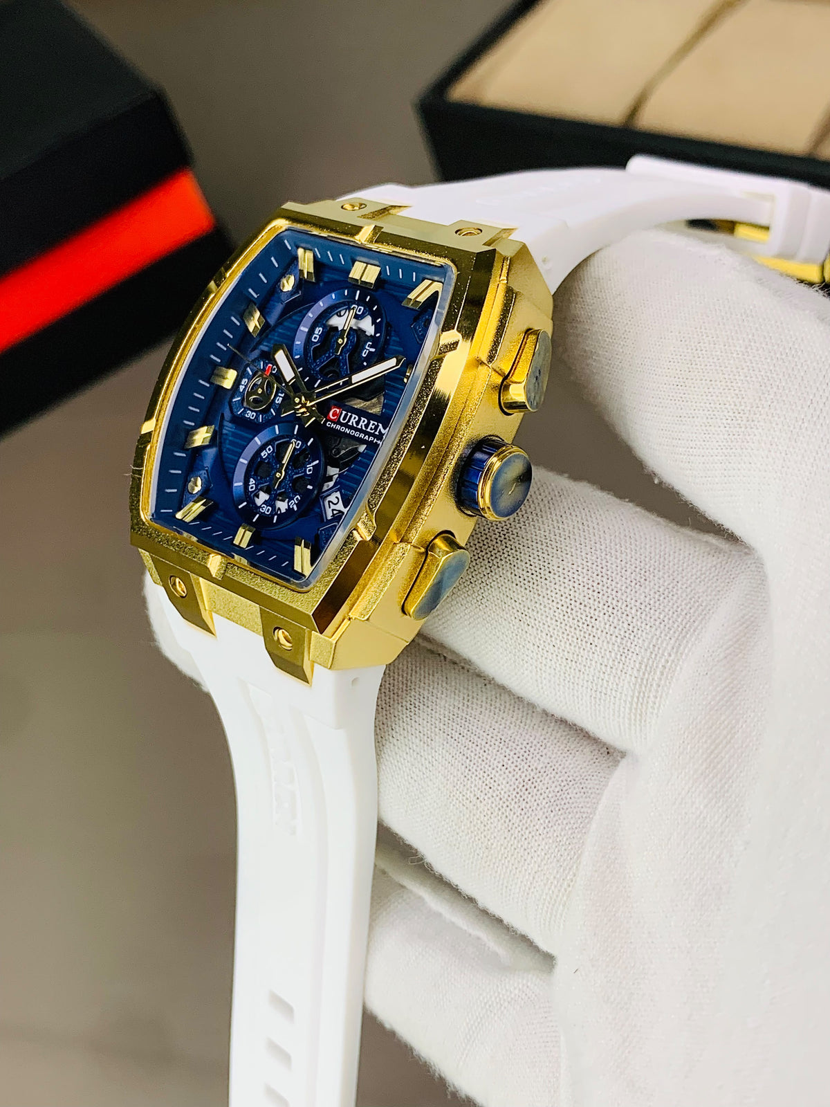 CURREN 8488 - Chronograph Working Strap Watch For Men's