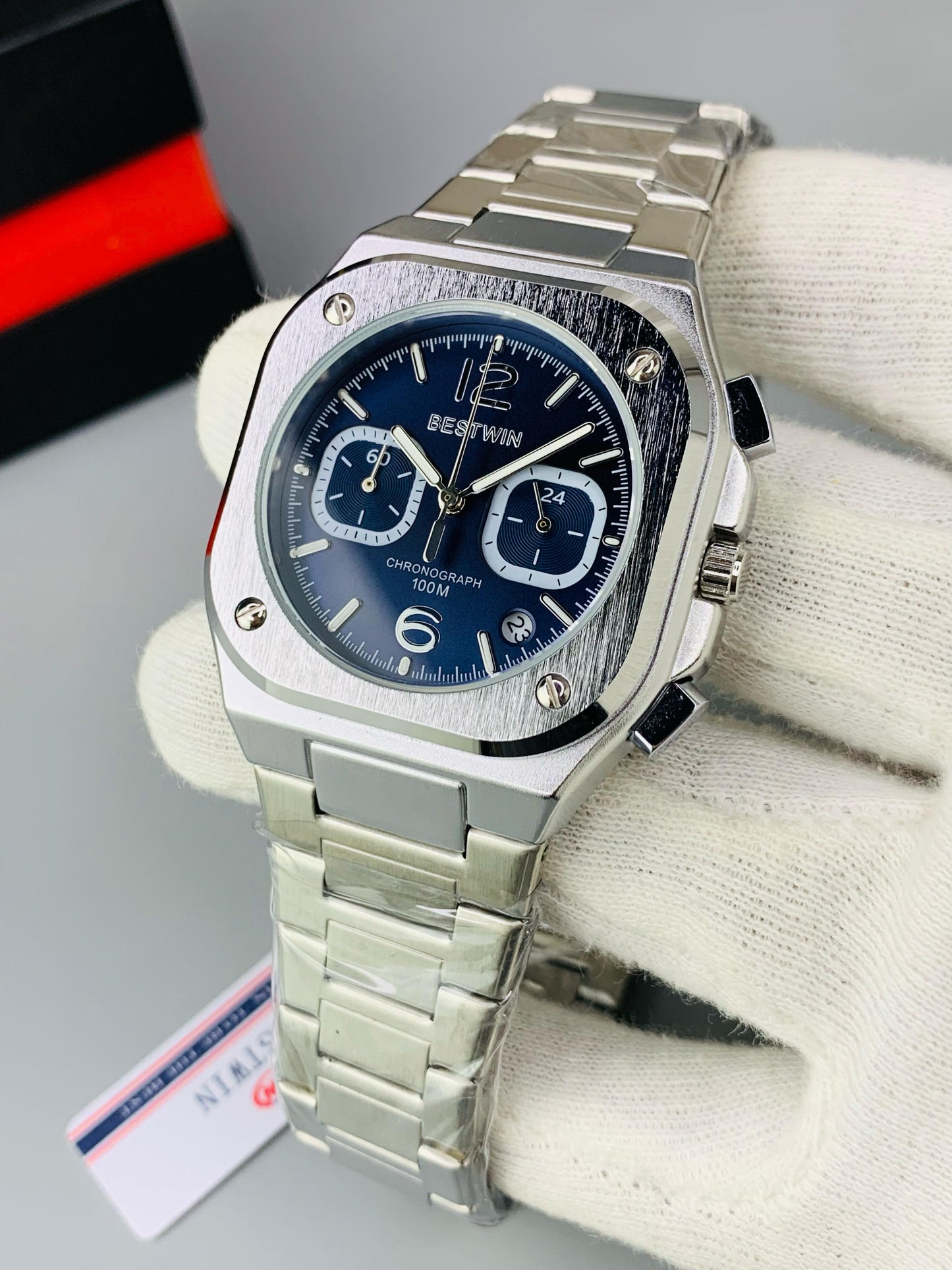 BestWin 1191 - New Arrival Square Shape Chronograph Working Watch For Men's