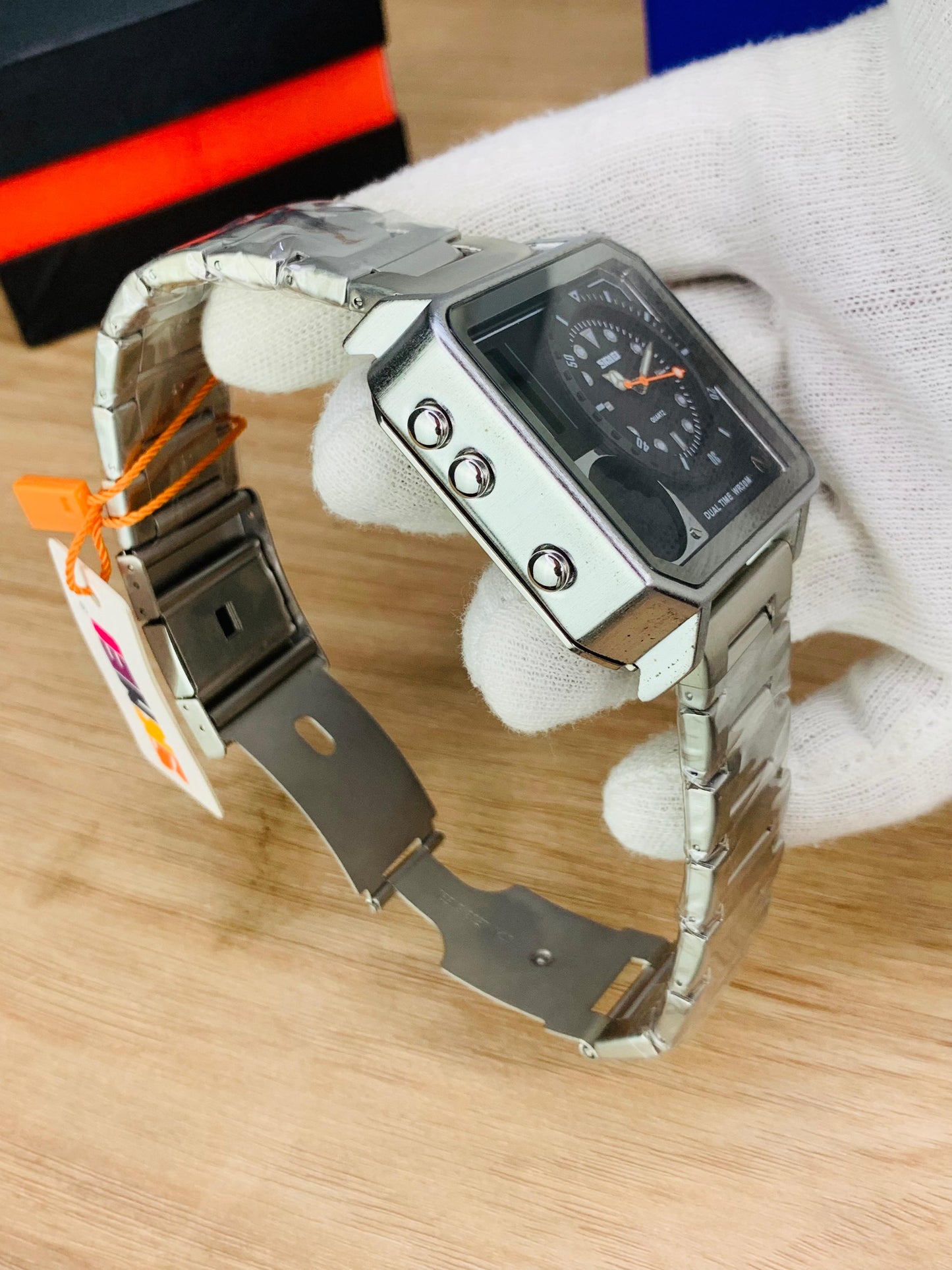 SKMEI 2025 - Dual Time Stainless Steel Watch For Men's