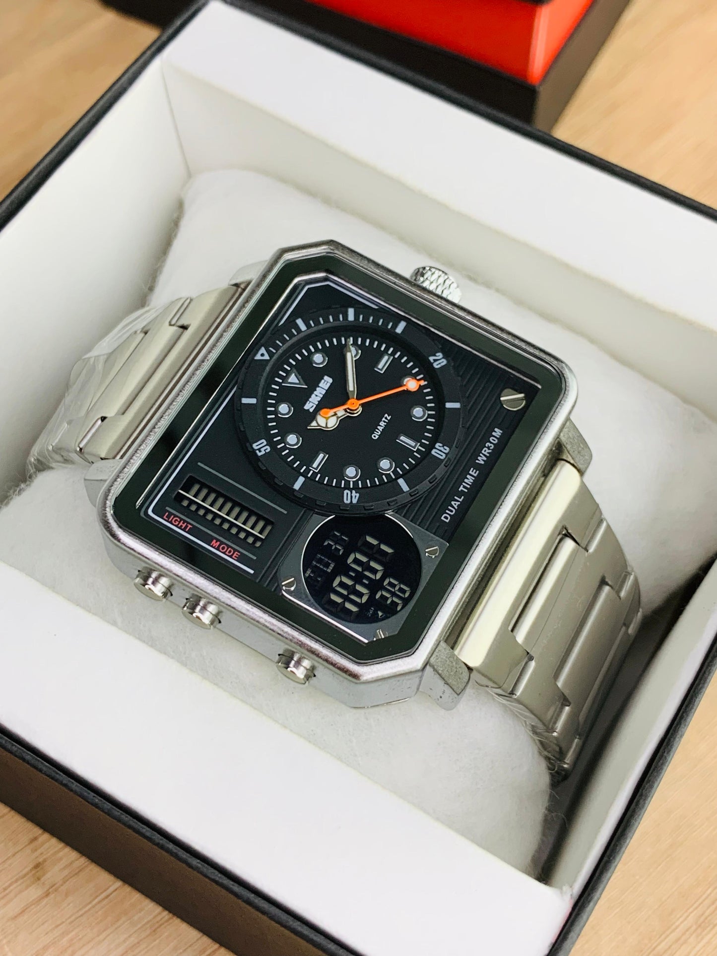 SKMEI 2025 - Dual Time Stainless Steel Watch For Men's