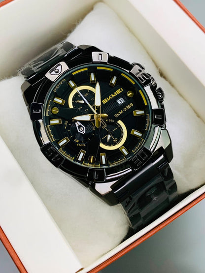 SKMEI 2399 - Chronograph Working Stainless Steel Watch For Men's