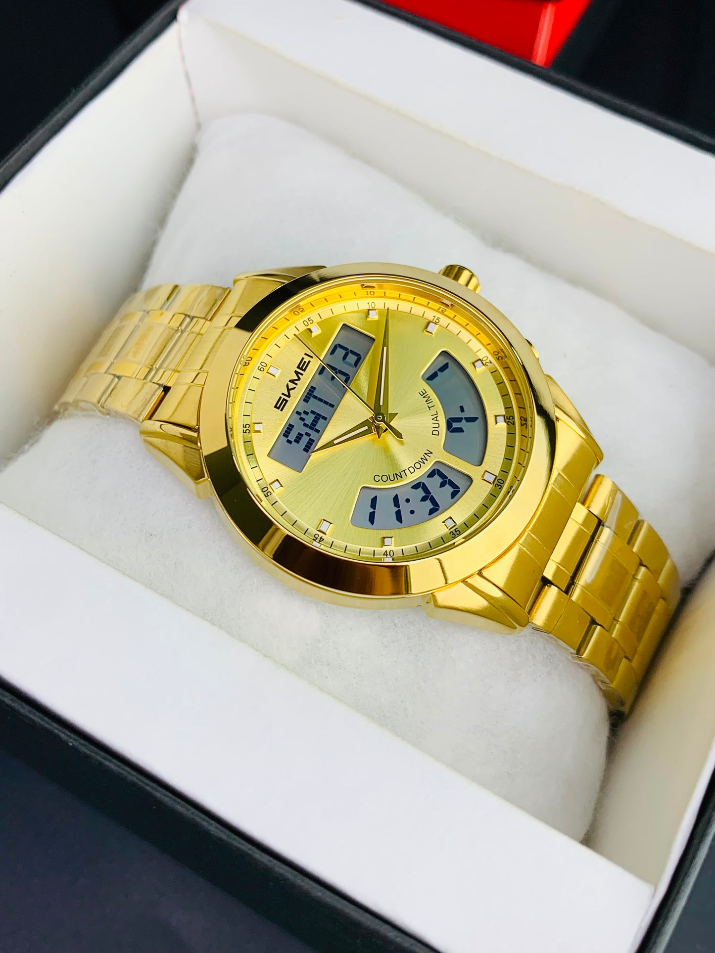 SKMEI 2445 - Dual Time Stainless Steel Chain Watch For Men's