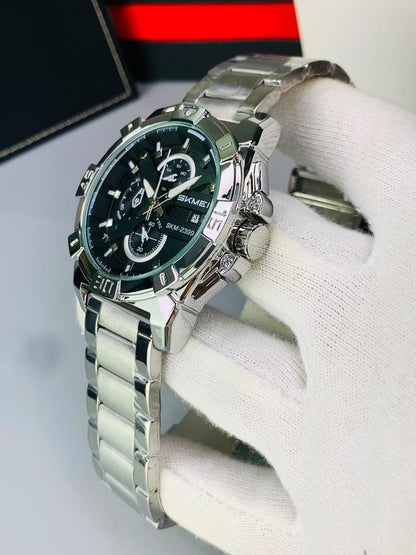 SKMEI 2399 - Chronograph Working Stainless Steel Watch For Men's