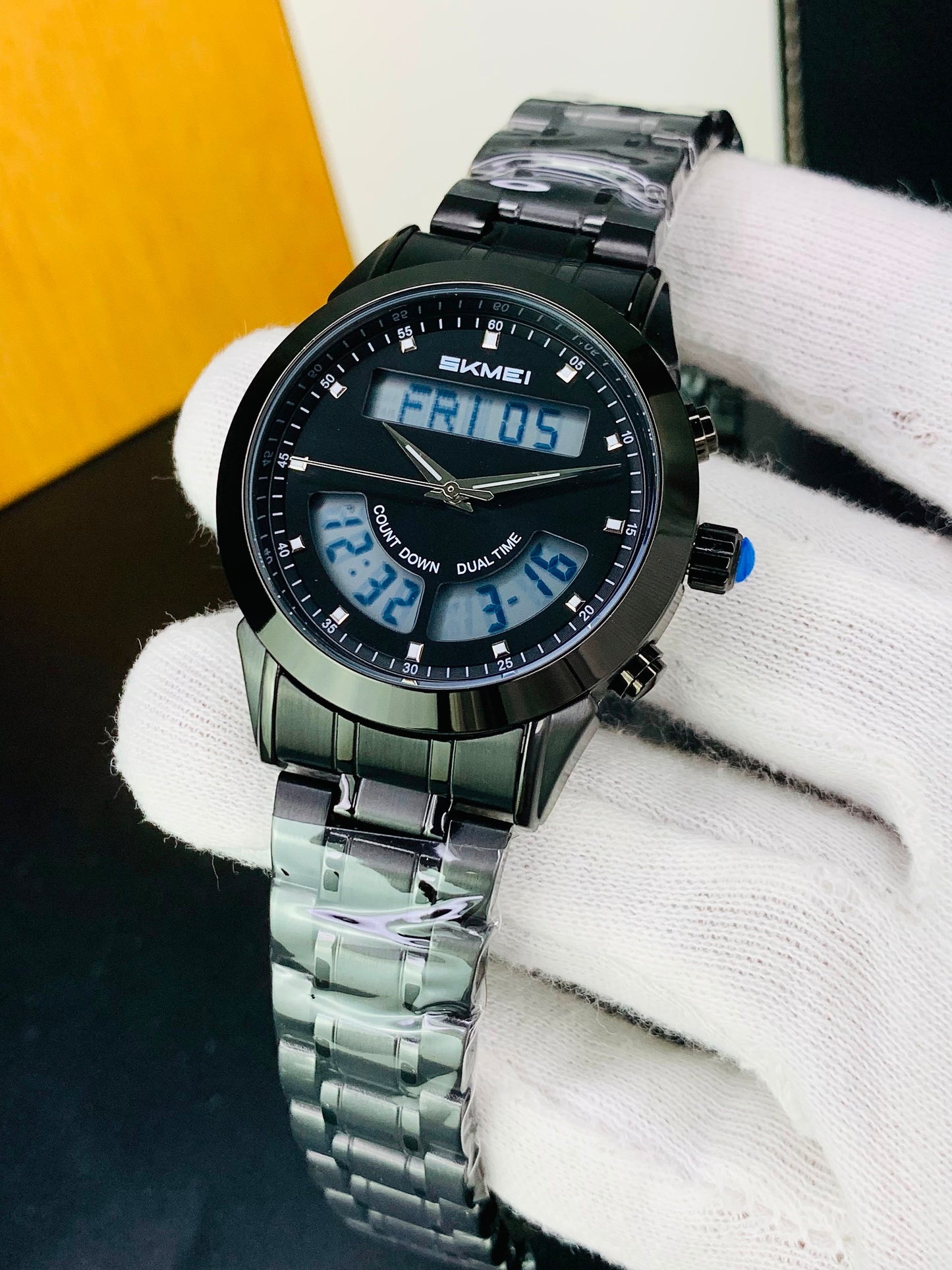 SKMEI 2445 - Dual Time Stainless Steel Chain Watch For Men's