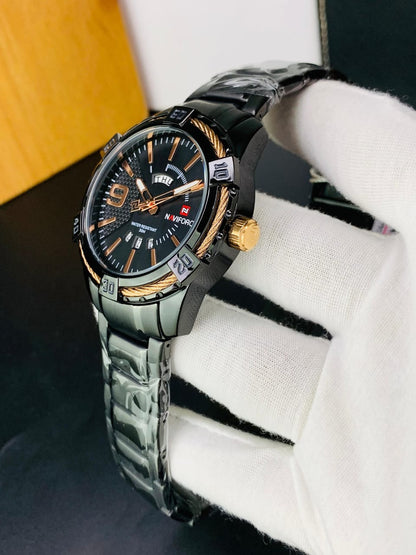 NAVIFORCE 9117 - Casual Stainless Steel Chain Watch For Men's