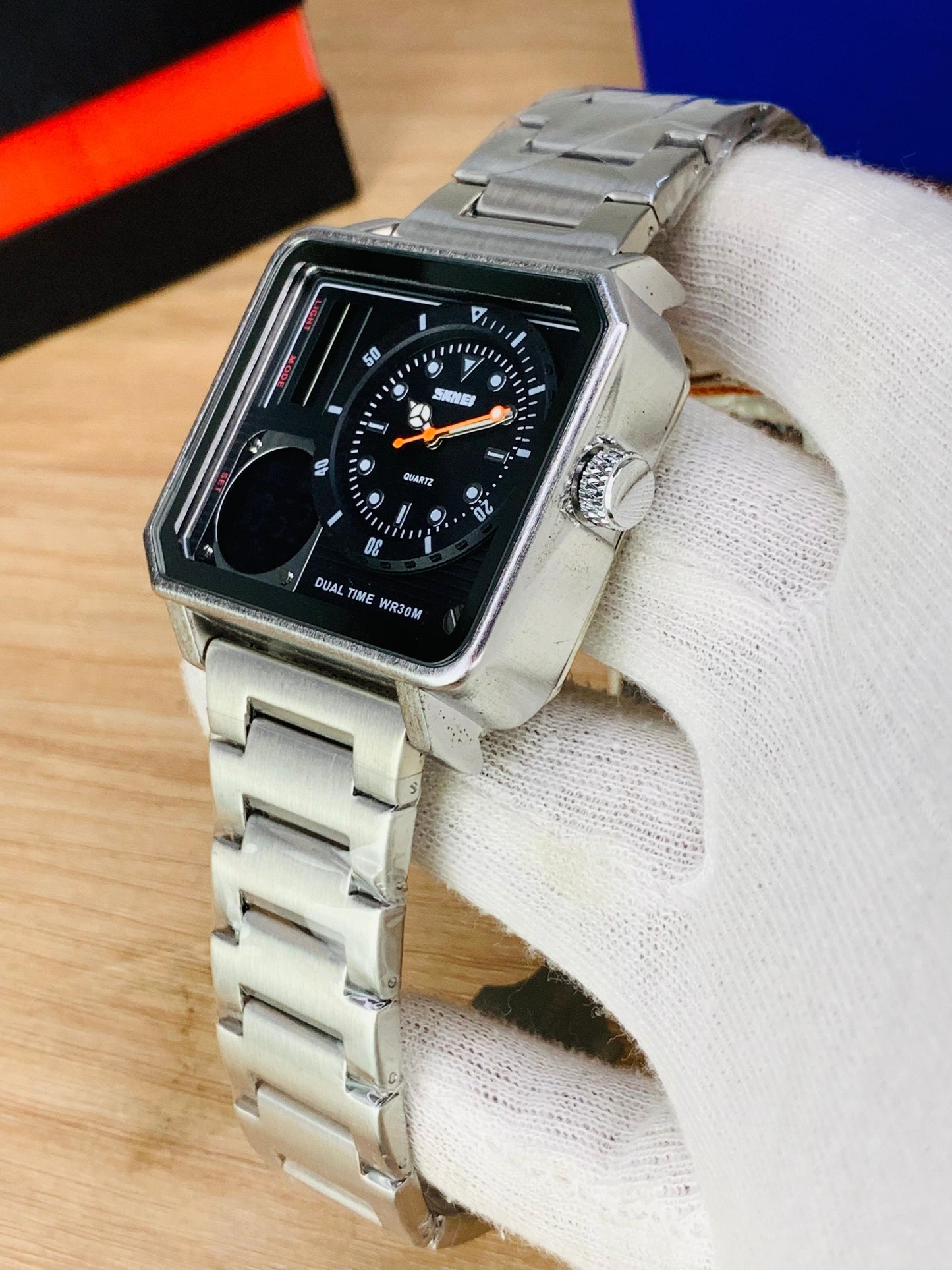 SKMEI 2025 - Dual Time Stainless Steel Watch For Men's