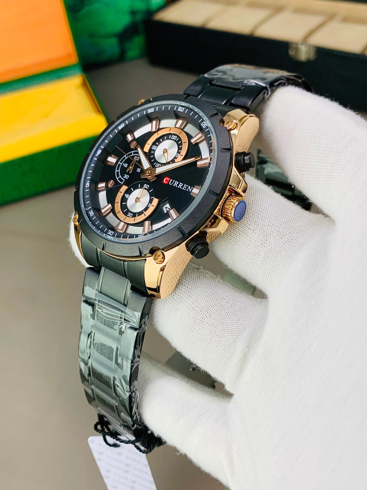 CURREN 8360 - Chronograph Working Stainless Steel Watch For Men's