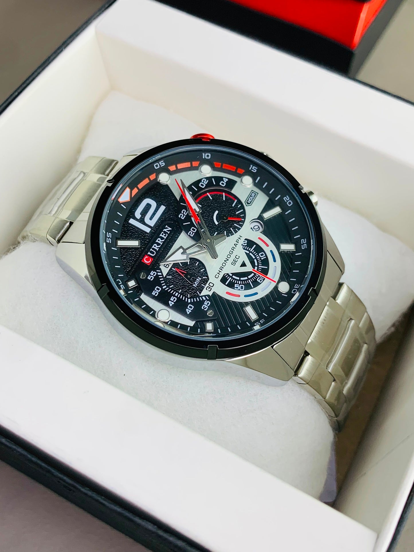 CURREN 8395 - Chronograph Working Stainless Steel Watch For Men's