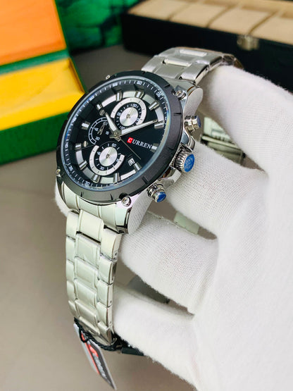 CURREN 8360 - Chronograph Working Stainless Steel Watch For Men's