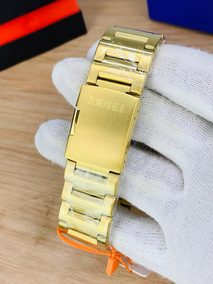 SKMEI 2025 - Dual Time Stainless Steel Watch For Men's