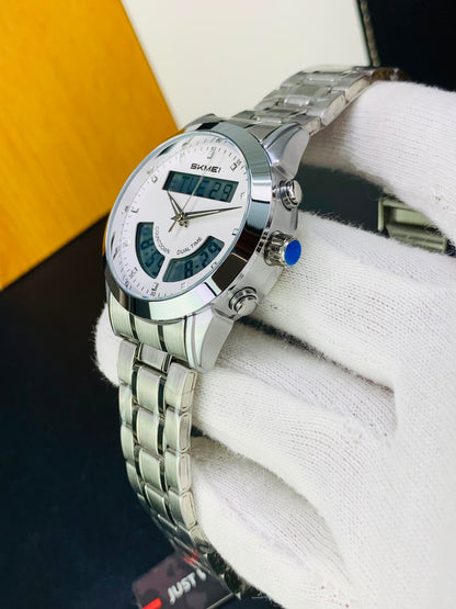 SKMEI 2445 - Dual Time Stainless Steel Chain Watch For Men's