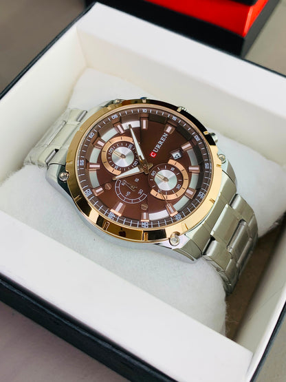 CURREN 8360 - Chronograph Working Stainless Steel Watch For Men's