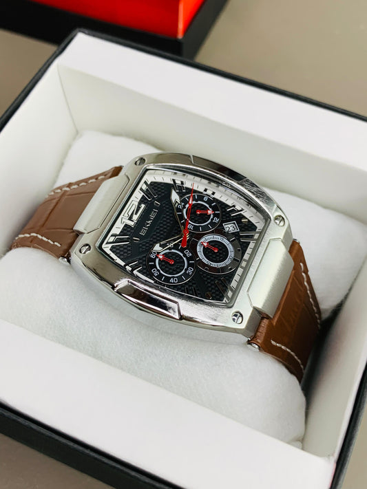 SKMEI 9357 - Leather Belt Chronograph Working Watch For Men's