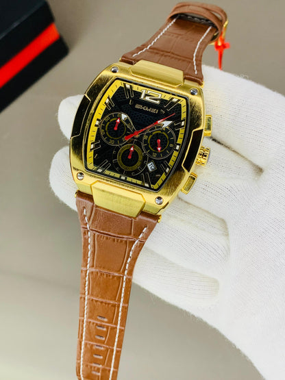SKMEI 9357 - Leather Belt Chronograph Working Watch For Men's