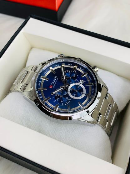 CURREN 8355 - Stainless Steel Chronograph Working Watch For Men's