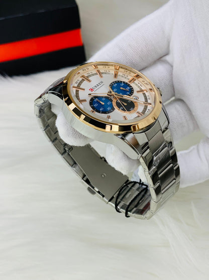 CURREN 8355 - Stainless Steel Chronograph Working Watch For Men's