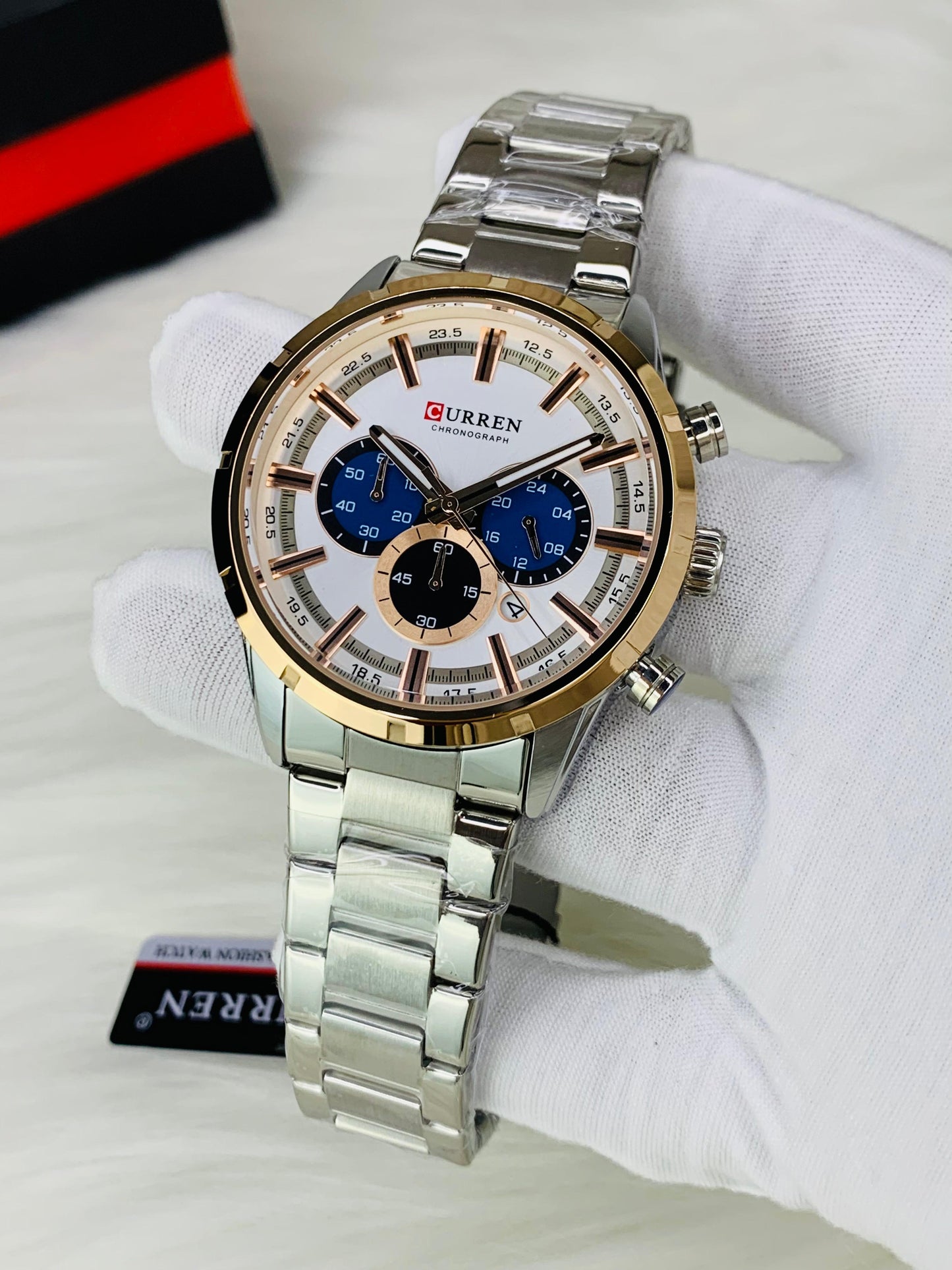 CURREN 8355 - Stainless Steel Chronograph Working Watch For Men's