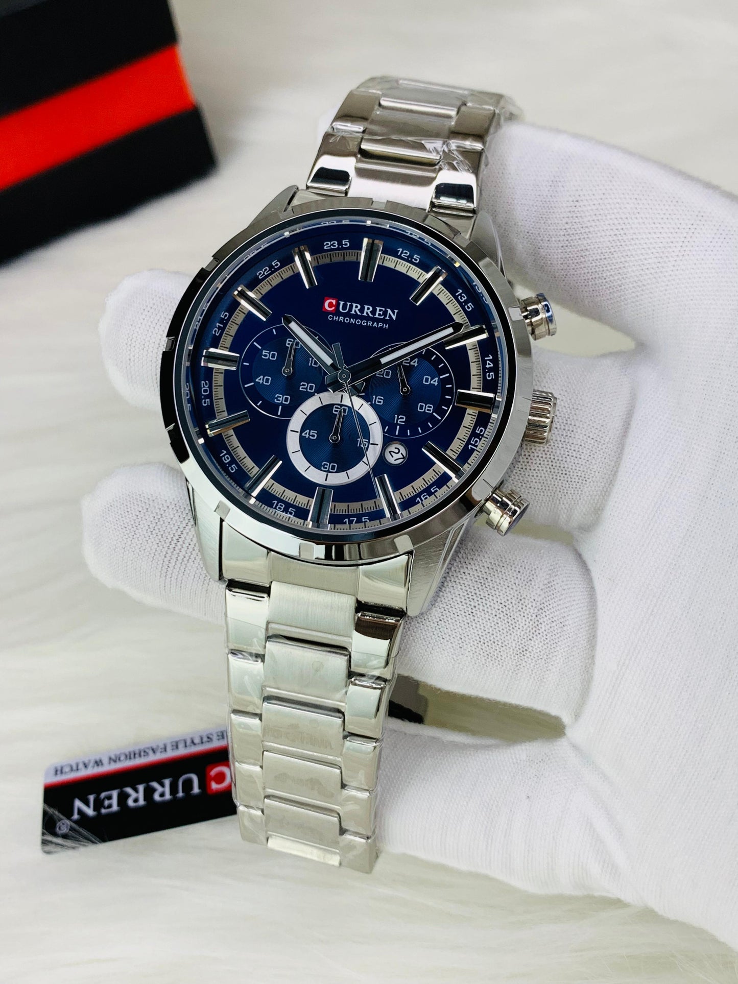 CURREN 8355 - Stainless Steel Chronograph Working Watch For Men's