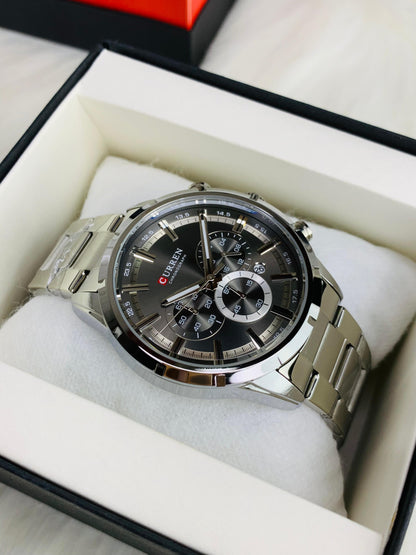 CURREN 8355 - Stainless Steel Chronograph Working Watch For Men's