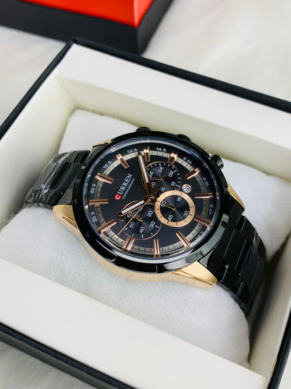 CURREN 8355 - Stainless Steel Chronograph Working Watch For Men's