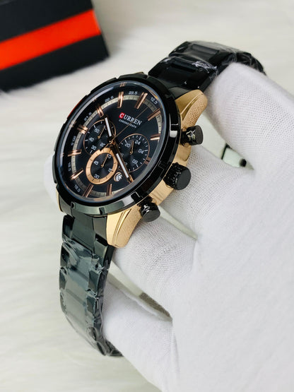 CURREN 8355 - Stainless Steel Chronograph Working Watch For Men's