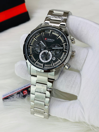 CURREN 8355 - Stainless Steel Chronograph Working Watch For Men's