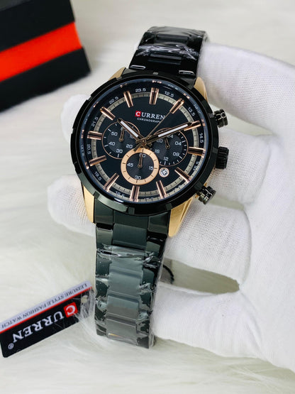CURREN 8355 - Stainless Steel Chronograph Working Watch For Men's