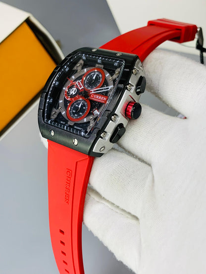 CURREN 8442 - Rubber Strap Chronograph Working Watch For Men's