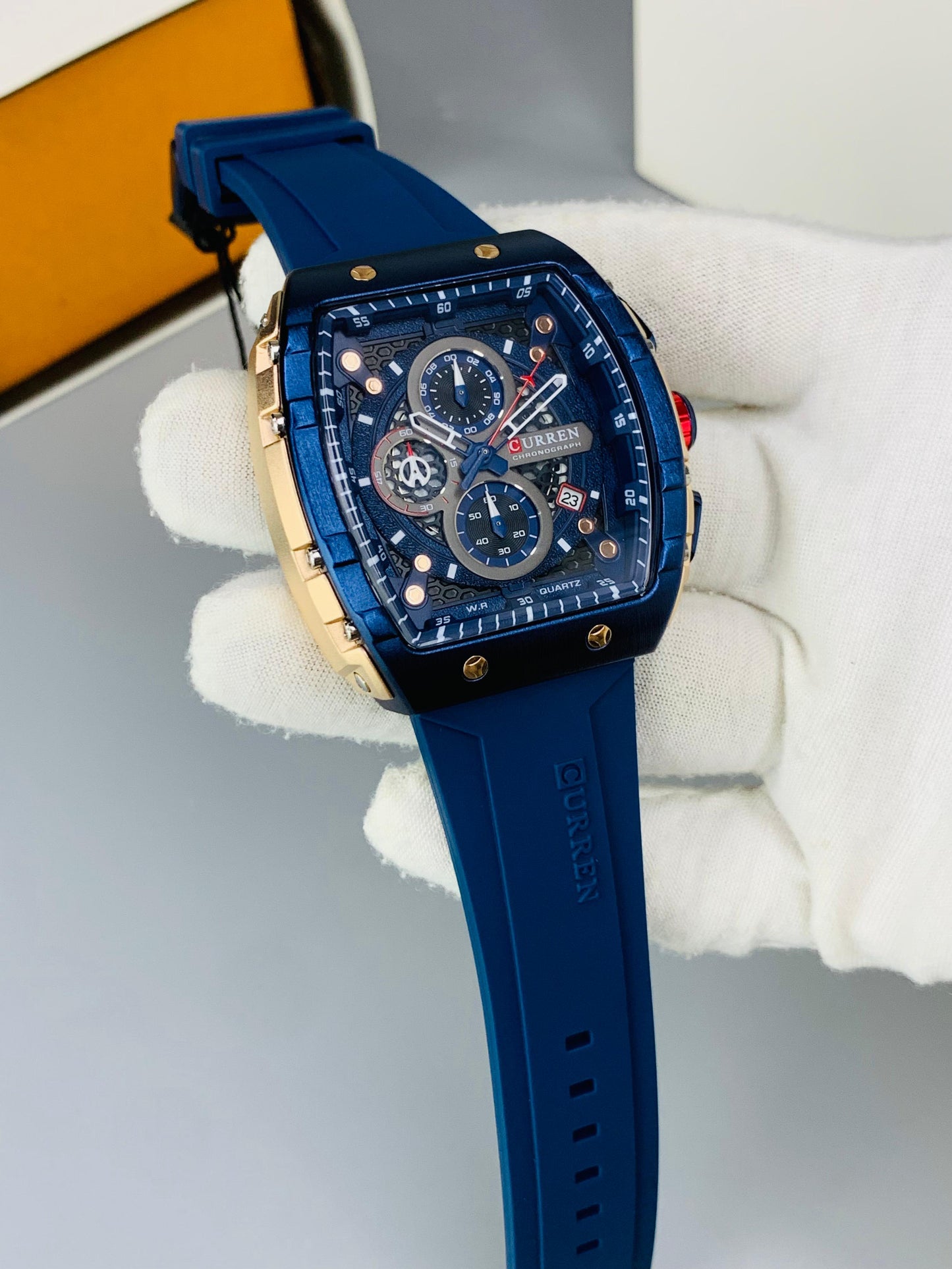 CURREN 8442 - Rubber Strap Chronograph Working Watch For Men's