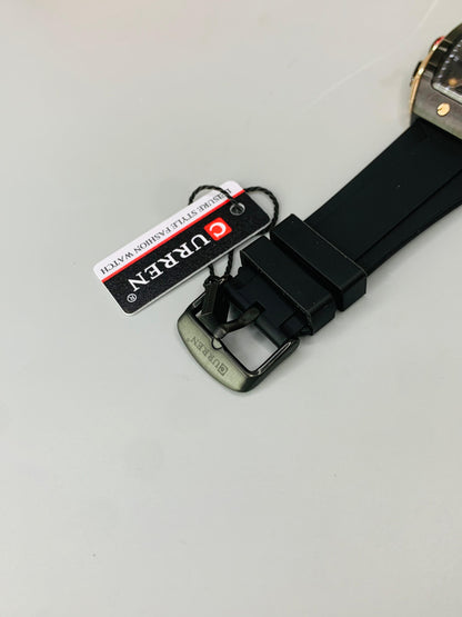 CURREN 8442 - Rubber Strap Chronograph Working Watch For Men's