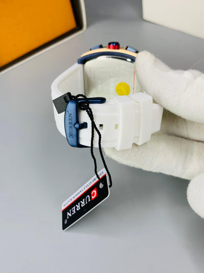 CURREN 8442 - Rubber Strap Chronograph Working Watch For Men's