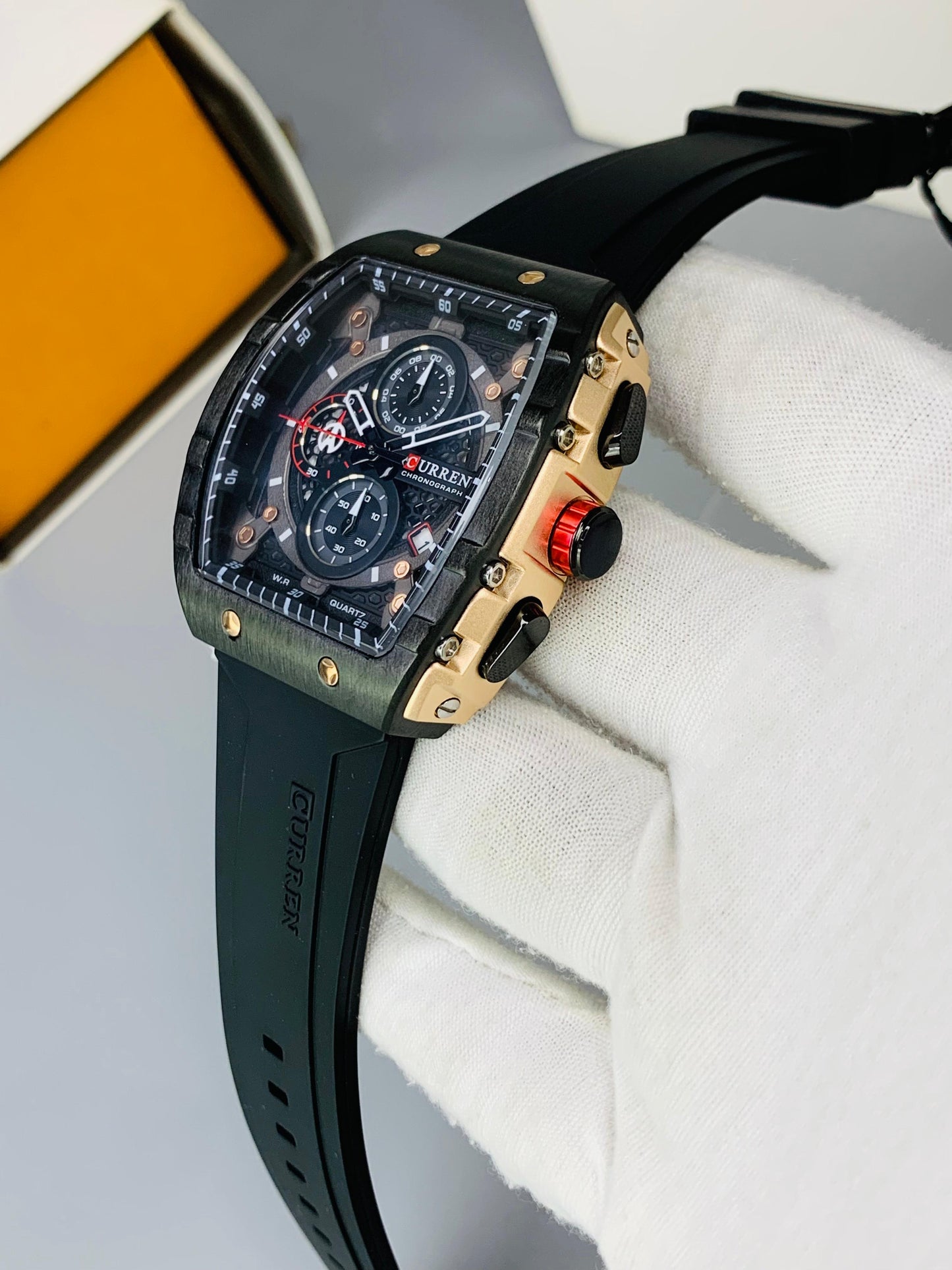 CURREN 8442 - Rubber Strap Chronograph Working Watch For Men's