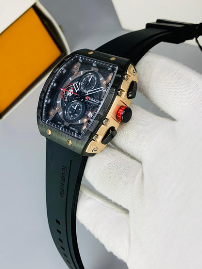 CURREN 8442 - Rubber Strap Chronograph Working Watch For Men's