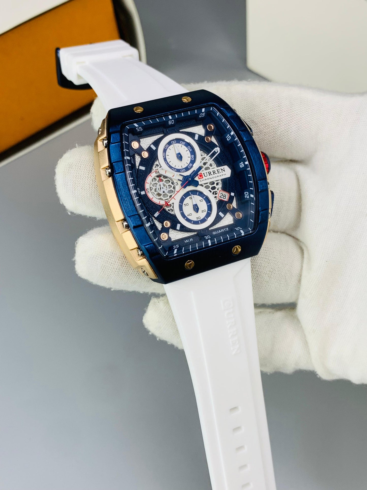 CURREN 8442 - Rubber Strap Chronograph Working Watch For Men's