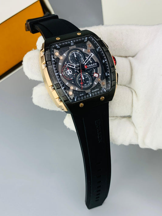 CURREN 8442 - Rubber Strap Chronograph Working Watch For Men's