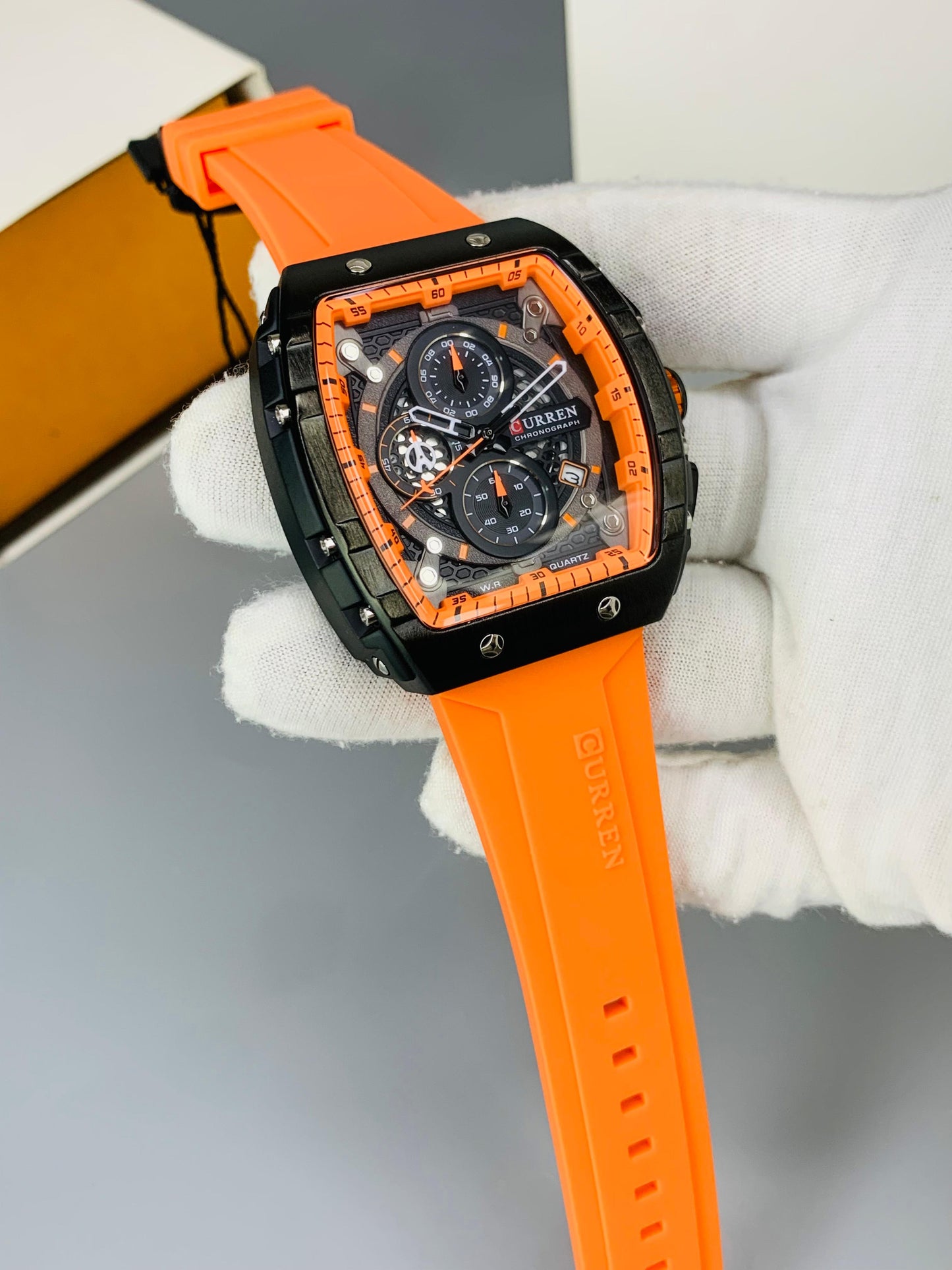 CURREN 8442 - Rubber Strap Chronograph Working Watch For Men's