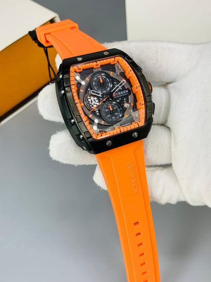 CURREN 8442 - Rubber Strap Chronograph Working Watch For Men's