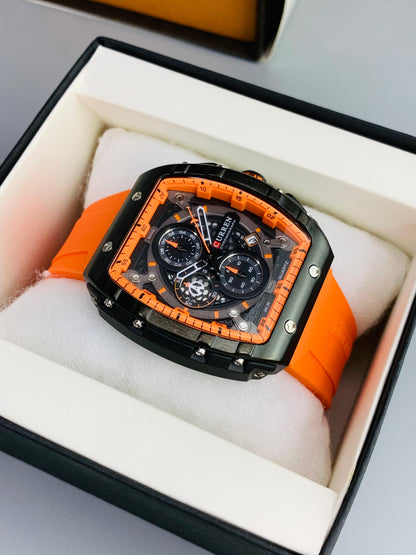 CURREN 8442 - Rubber Strap Chronograph Working Watch For Men's