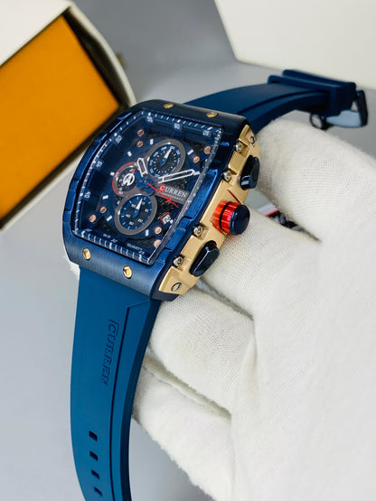 CURREN 8442 - Rubber Strap Chronograph Working Watch For Men's