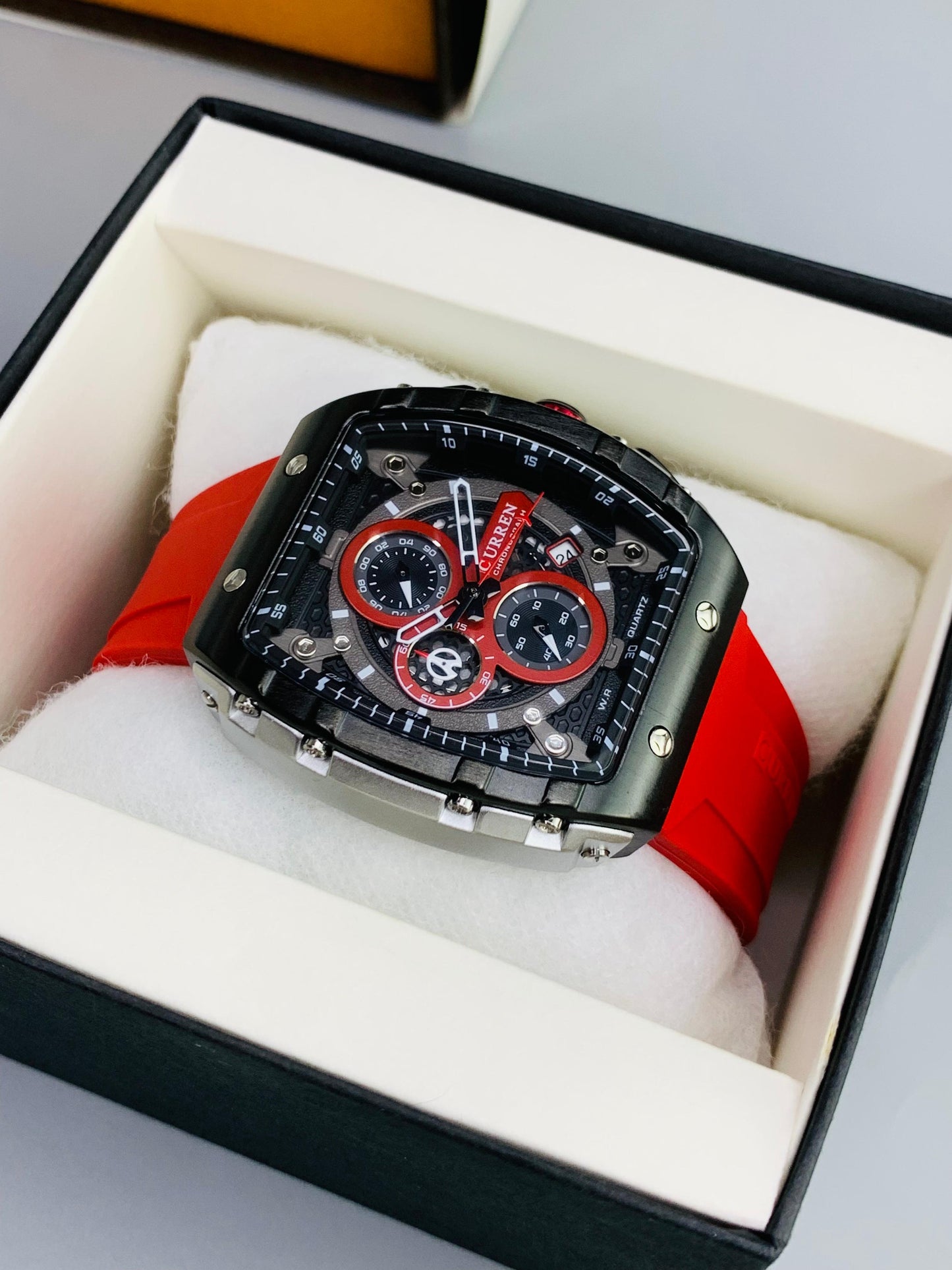 CURREN 8442 - Rubber Strap Chronograph Working Watch For Men's