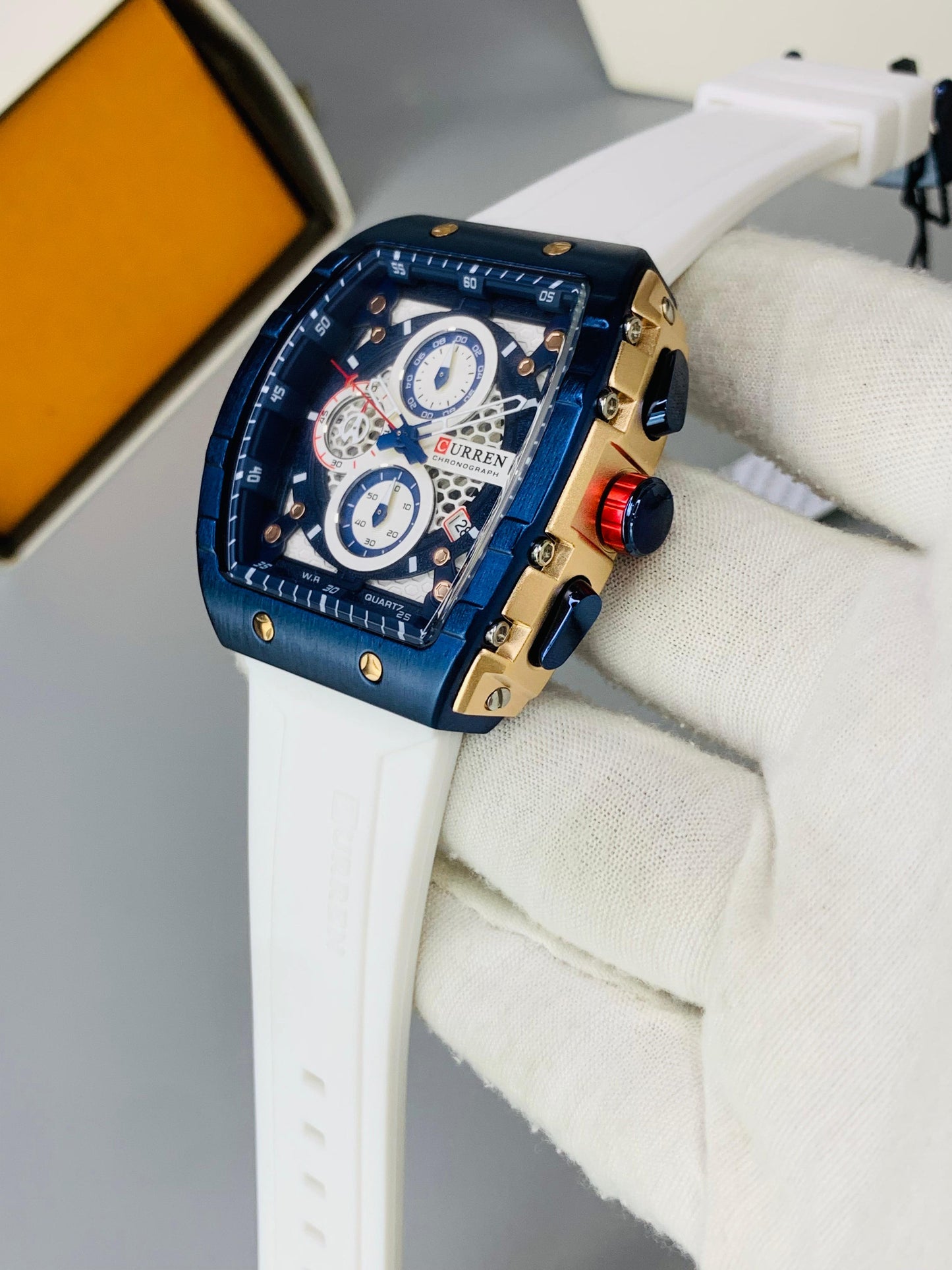 CURREN 8442 - Rubber Strap Chronograph Working Watch For Men's