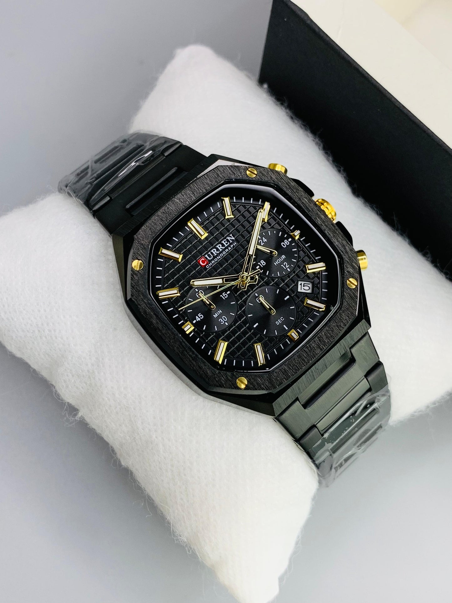 CURREN 8459 - Square Shape Stainless Steel Chronograph Working Watch For Men's