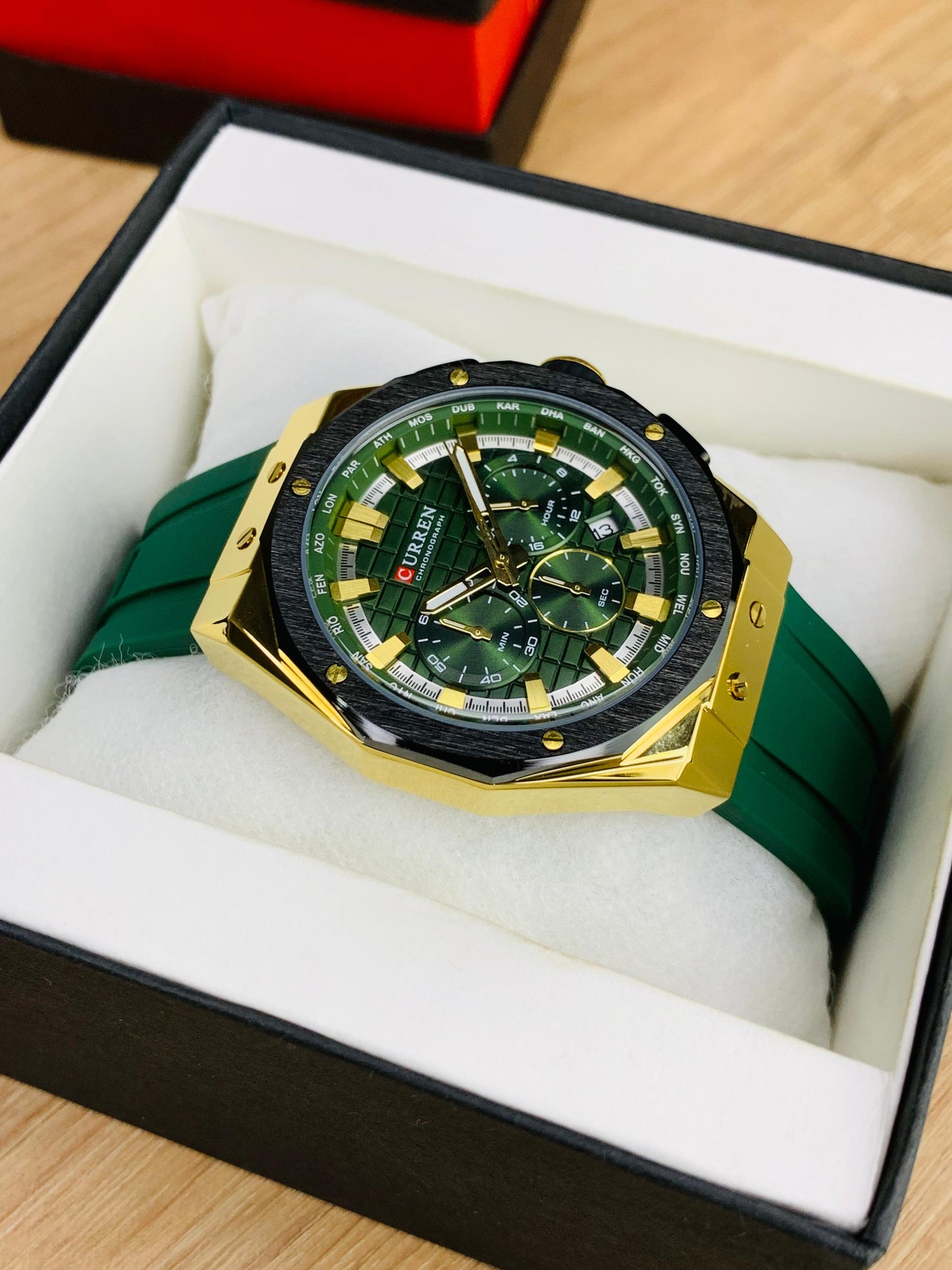 CURREN 8464 - Chronograph Working Rubber Strap Watch For Men