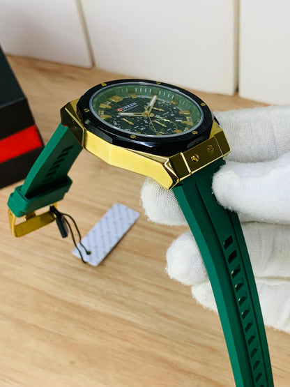 CURREN 8464 - Chronograph Working Rubber Strap Watch For Men