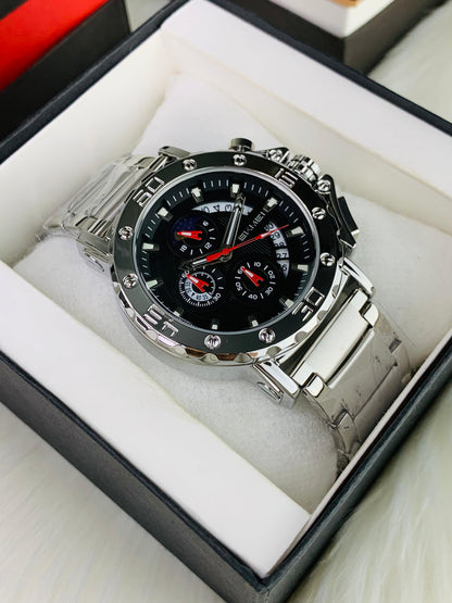 SKMEI  9344 - Big Dail Heavy Weight Chronograph Working Stainless Steel Chain Watch For Men's