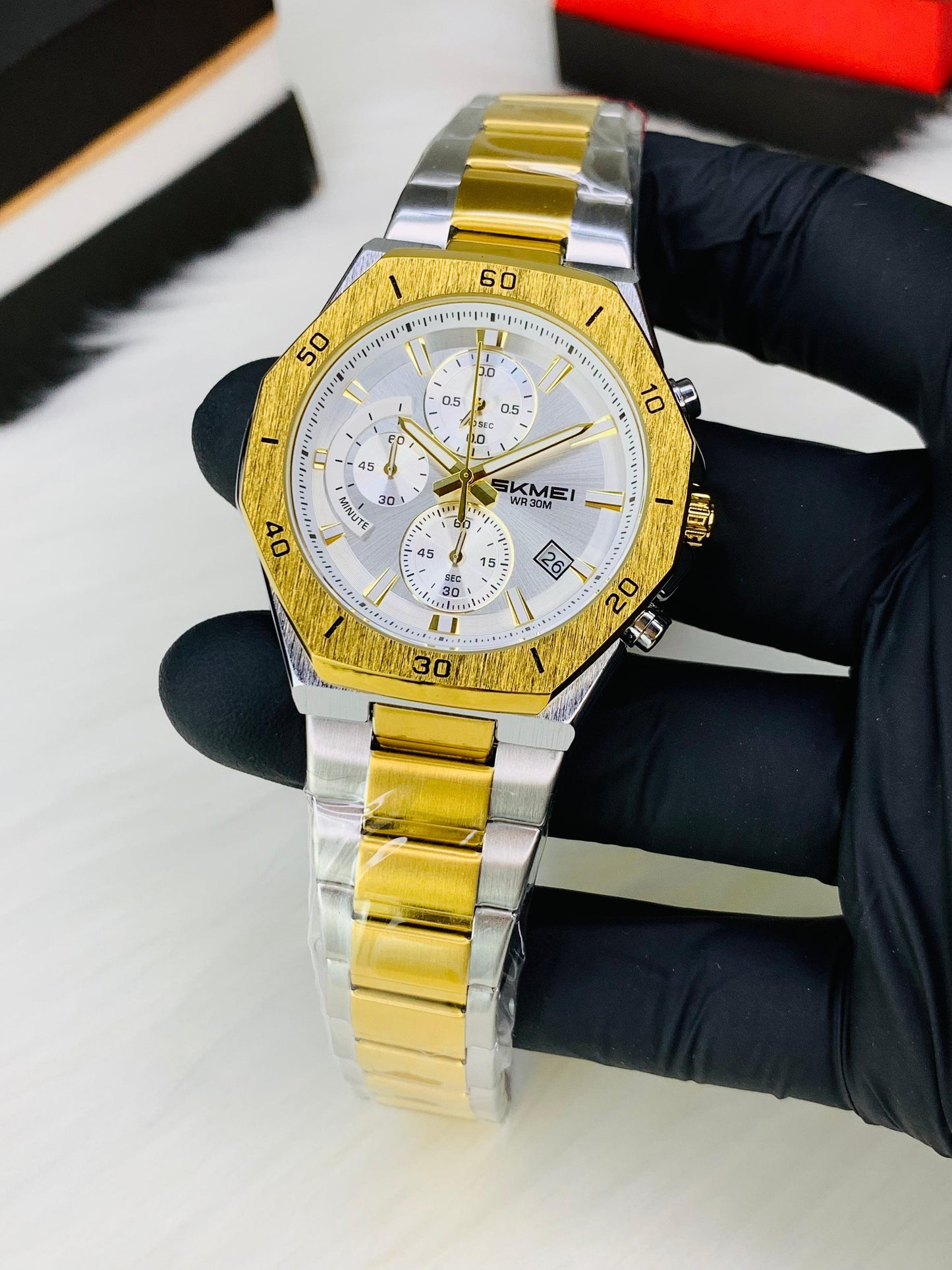 SKMEI 2452 - New Design Chronograph Working Stainless Steel Watch For Men's