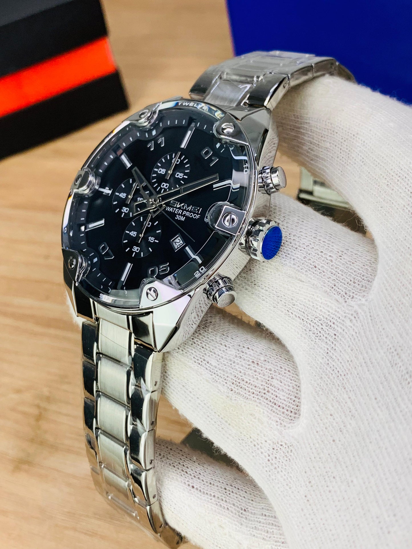 SKMEI 9387 - Unique Design Chronograph Working Watch For Men