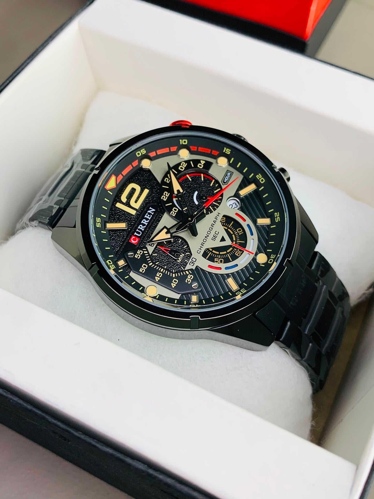 CURREN 8395 - Chronograph Working Stainless Steel Watch For Men's